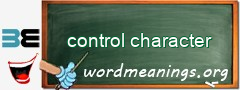 WordMeaning blackboard for control character